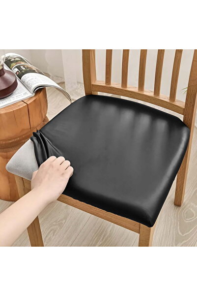 STARSTAR Waterproof PU Leather Dining Chair Covers 4-Piece Elastic Kitchen Pr...