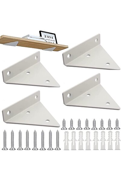 STARSTAR 4-Piece Shelf Bracket (10*8 cm) - Wall-Mounted Floating Concealed Me...