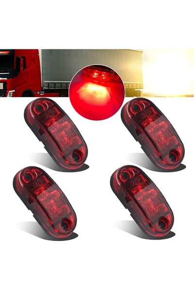STARSTAR 10 Red Side Marker Lights (Position Indicators, 10V-30V) for Front a...