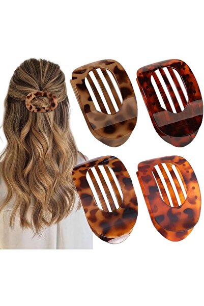 STARSTAR Flat hair clips, round horizontal claw shape for thick and fine hair...