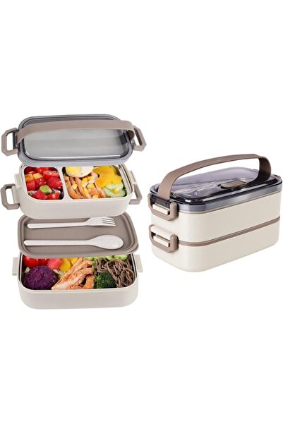 STARSTAR Stainless Steel Bento Lunch Box Set, Leak-Proof Double-Layer Food Co...