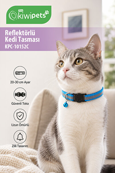 Tiny Kiwipets Kpc-10152C Reflective Cat Collar |   20–30 cm Adjustable |   Sa...