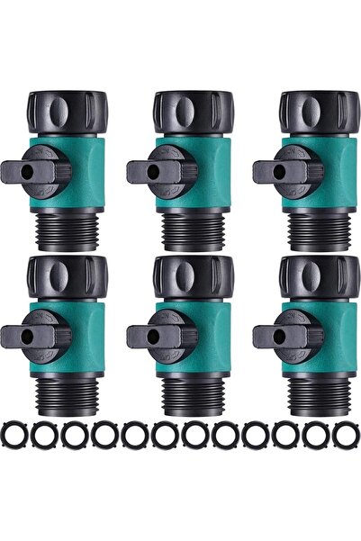 STARSTAR 6-Piece Garden Hose Shut-Off Valve Set Plastic Water Valve Compatibl...
