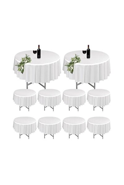 Morvena Picks Set de 10 fete de masa rotunde din poliester (213 cm diametru, ...