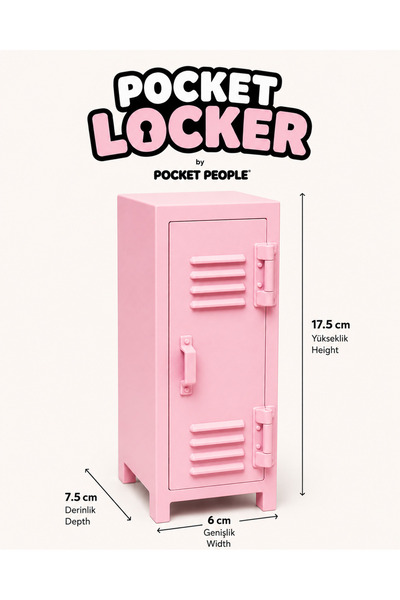 Pocket People Pocket Locker Mini Desktop Cabinet Organizer |   Decorative Mini Locker