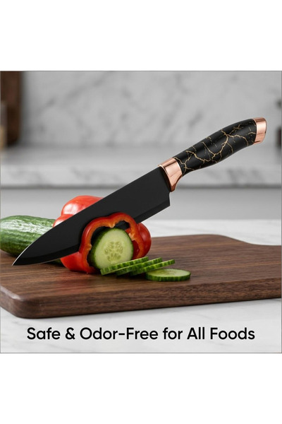 Klyte 9 Piece Kitchen Knife Set - Ultra Sharp Chef Knife Set with Ergonomic Handle & Storage Stand for Home Cooks, Professional Chefs - Complete Cutlery for Everyday Meal Prep & Home Kitchens