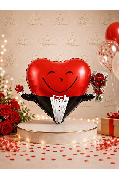 Parti Dükkanı 27 Inch Heart Groom Foil Balloon Helium Compatible Large Size V...