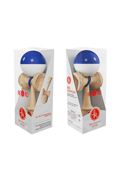 OEM Kendama Europa Alb- Albastru, Marime mare 18.5 cm , Base Cup, Cupe Mari