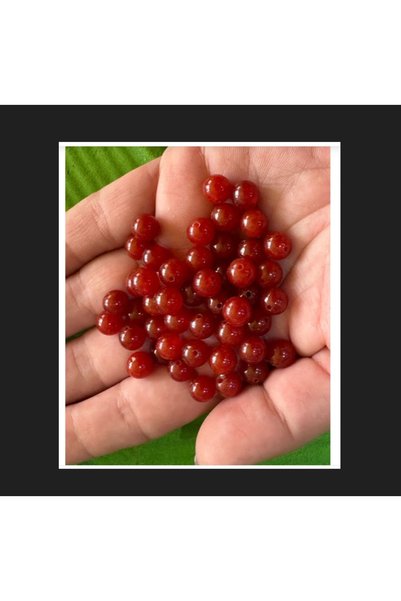 zerzembe Mărgele perforate din piatră de agat autentică, talisman natural, 48 bucăți, 8 mm