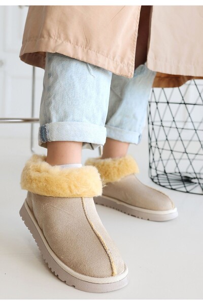 ALFA AKSESUAR 03 Abby Beige Suede Boots