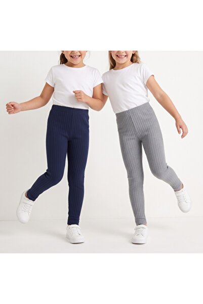milay's life home collections Ribbed Lycra Children's Tights 2 Pieces 2 Color...