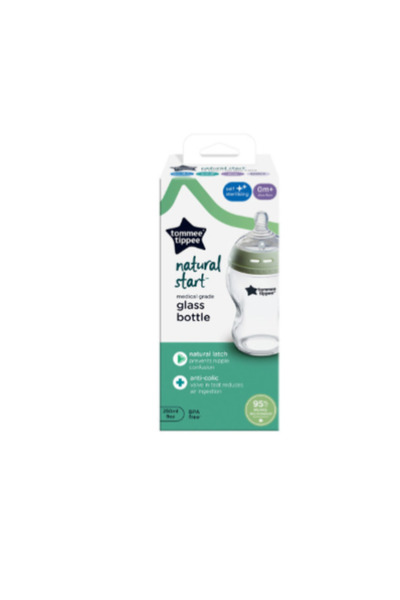 tommee tippee Glass Baby Bottle for 0+ months - 250 ml