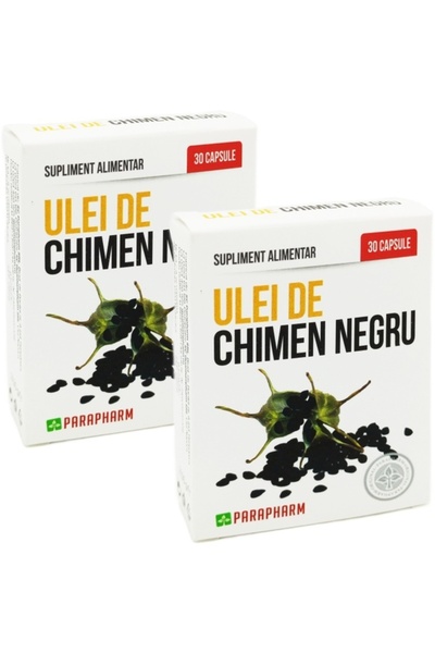 Parapharm Set Ulei chimen negru 500mg + Vitamina E, Antioxidant, Antialergic,...