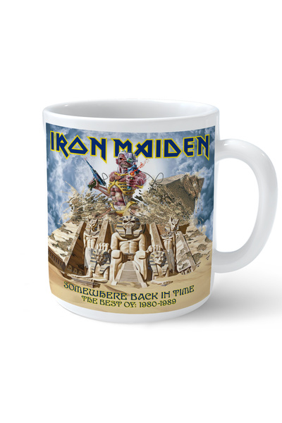 ART HEDİYE كوب مطبوع من Iron Maiden Somewhere Back in Time The Best of 80-89