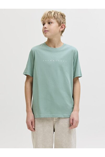 Jack & Jones Μπλούζα κοντομάνικη αγόρι 12237435 "Casual" μέντα Mineral Blue