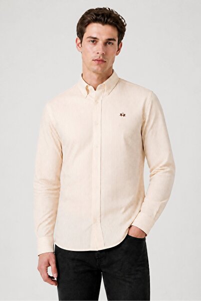 La Martina Men Slim Fit Embroidered Logo Long Sleeve Casual Shirt, Multicolor