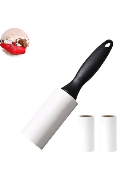 STARSTAR 1-Pack Black Compact Portable Lint Roller with Removable Sticky Stri...
