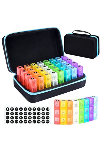 STARSTAR Monthly pillbox, can store medications three times a day; 30-day tra...