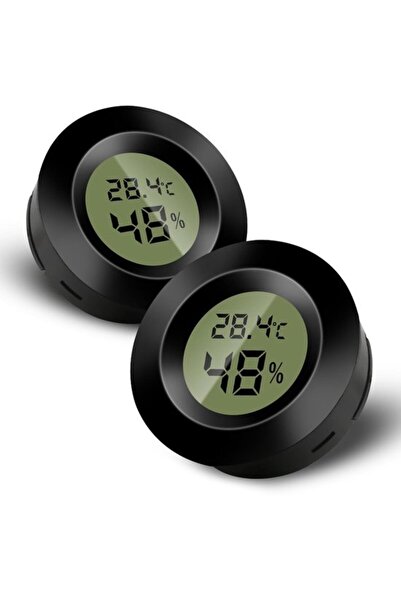 STARSTAR Black Mini Digital Indoor Thermometer & Hygrometer Set, LCD Temperat...
