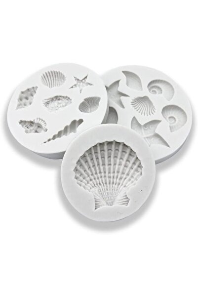 STARSTAR 3 Pcs Marine Theme Silicone Fondant Molds - Shell, Starfish & Coral ...