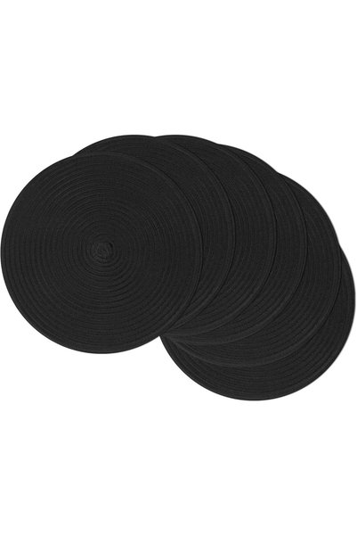 Morvena Picks Set de 6 șervețele de masă rotunde, țesute, de 15 inch, din ame...