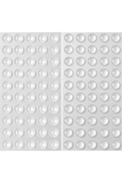 STARSTAR 100Pcs 8x3mm Self-Adhesive Transparent Silicone Gliders, Clear Shock...