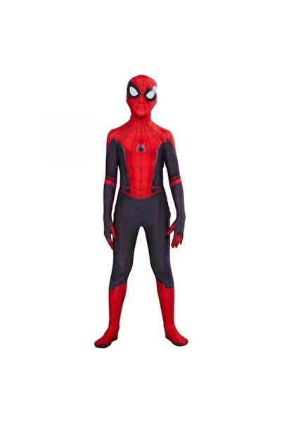 OEM Costum Spiderman pentru copii, cu glugă, din lycra, multicolor, 11-12 ani