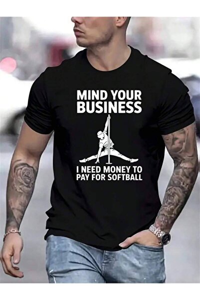 KYMC07 Men's Crew Neck-Shirt, Black, With Message Do Your Job, I Need Money T...