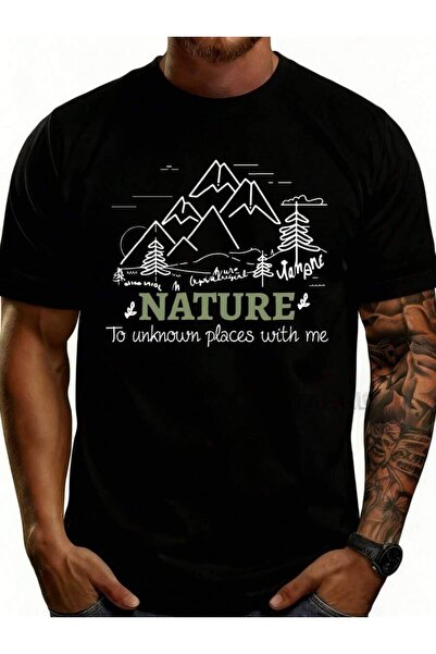 LİNA06 Men'S% Graphic-Shirt Breathable Soft Lightweight Mountain Trees Nature...