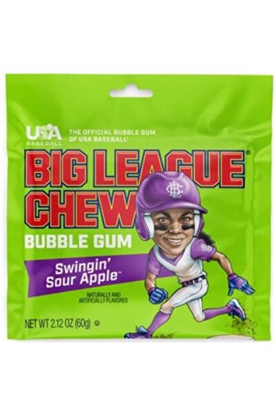 big league chew Swingin Sour Apple Bubble Gum 60g