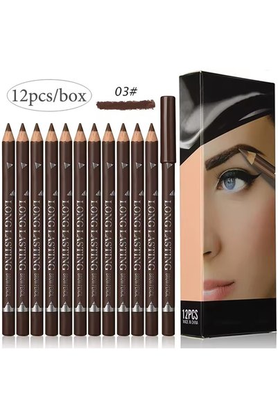 Choice 12pcs Brown 03 6/12Pcs Eye Brow Pencil Waterproof Professional Women E...