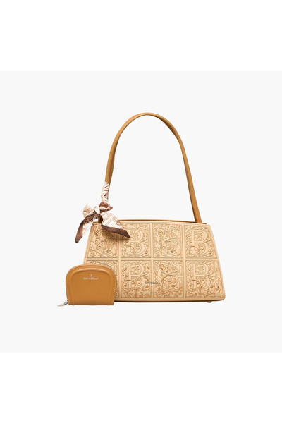 Chrisbella Textured Shoulder Bag with Wallet
