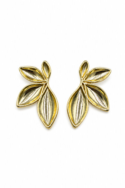 Jack Ferrero Pair of Leaf-Designed Shiny Yellow Bijoux Earrings - Stylish and...