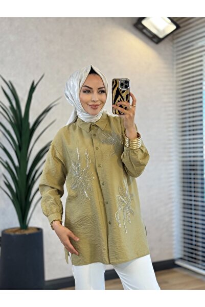 Lamazi Veil 2047 قميص ياسمين أخضر زيتي