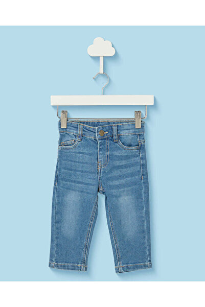 REDTAG Infant Boys Blue Plain Basic Denim Jeans