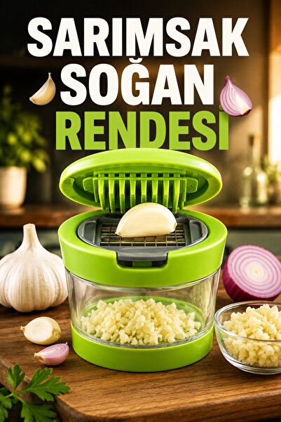 Eco Lounge Çıkarılabilir Hazneli Kapaklı Pratik Sarımsak Doğrayıcı – 2 Bıçak ...