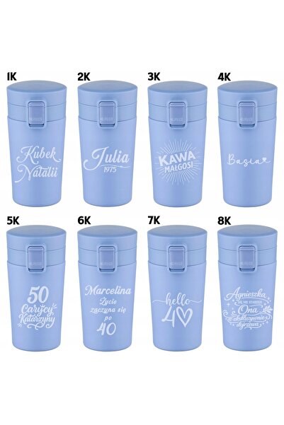 NO BRAND Cană termică mică cu gravură 280ml pentru cafea, Nume, Logo, Cadou d...