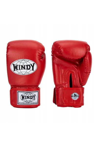 WINDY Mănuși de box Classic din piele sintetică roșii 12 oz