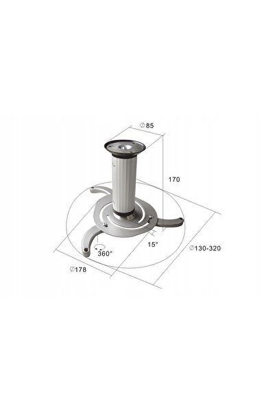 NO BRAND Suport de tavan Cabletech UCH0100 pentru proiectoare