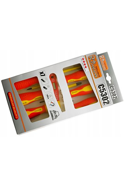 richmann Șurubelnițe izolate 1000V pentru electricieni, set CR-V + tester, 7 ...