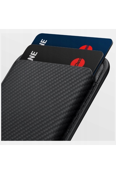 NO BRAND Portofel magnetic PITAKA Woven Wallet MagSafe pentru telefon negru gri