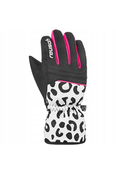 Reusch Mănuși pentru fată Alan junior alb negru roz imprimeu leopard 6