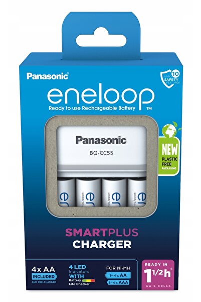 PANASONIC Încărcător ENELOOP ÎNCĂRCĂTOR INTELIGENT ȘI RAPID BQCC55 + 4 BATERI...