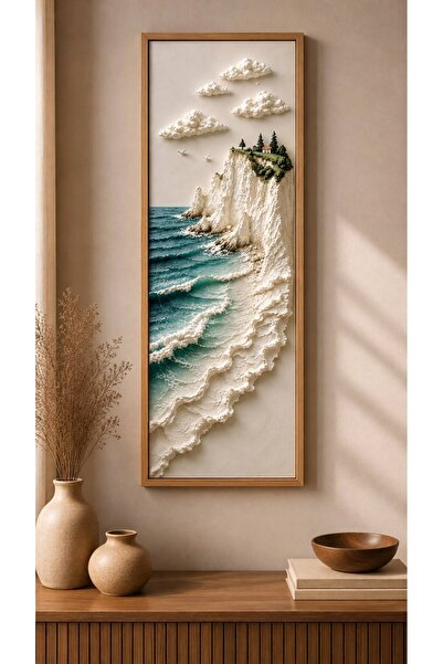 woodhomeworks One Piece Real Wood Vertical Panorama Framed Painting