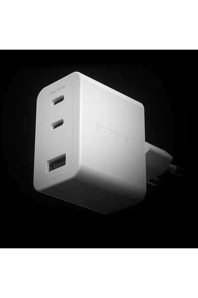NO BRAND Încărcător de perete 70W 2x USB-C USB-A, alimentat de PanzerGlass, c...