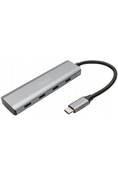 NO BRAND Hub USB Tip C DIGITUS cu 4 porturi, 4x USB Tip C, din aluminiu, 5Gbps