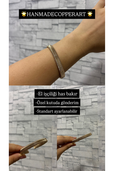 Genel Markalar El Yapımı Has Bakır Bileklik
