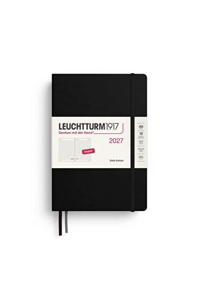 NO BRAND Agendă zilnică A5 punctată 2027 Leuchtturm1917 NEGRU