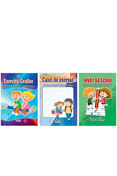 Arves Caiete de scriere cu exercitii grafice si de exersat scrisul pentru pre...