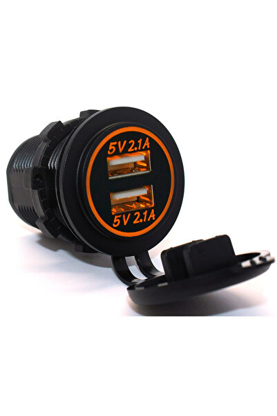 NO BRAND USB 4,2A + VOLTMETRU 6-30V + PRIZĂ BRICHETĂ AUTO + KIT PANOU PORTOCALIU